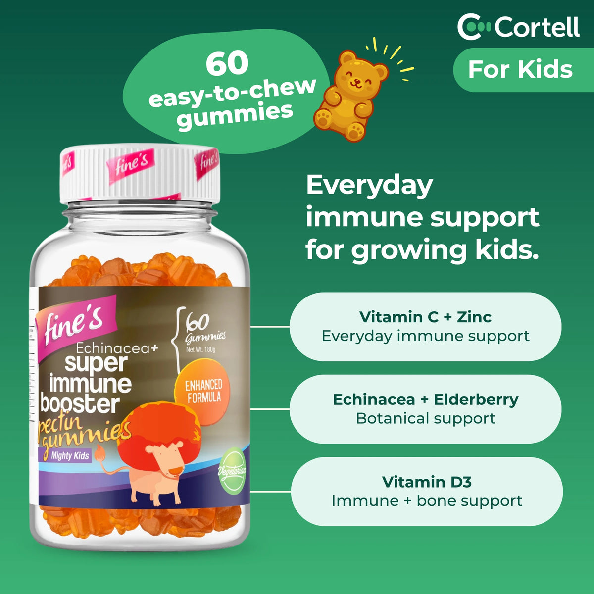 Fine’s Echinacea+ Super Immune Booster Gummies for Kids