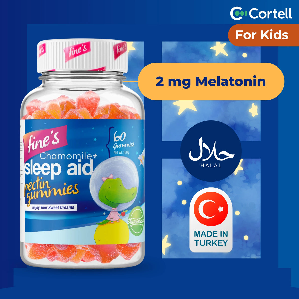 Fine’s Chamomile+ Sleep Aid Gummies for Kids