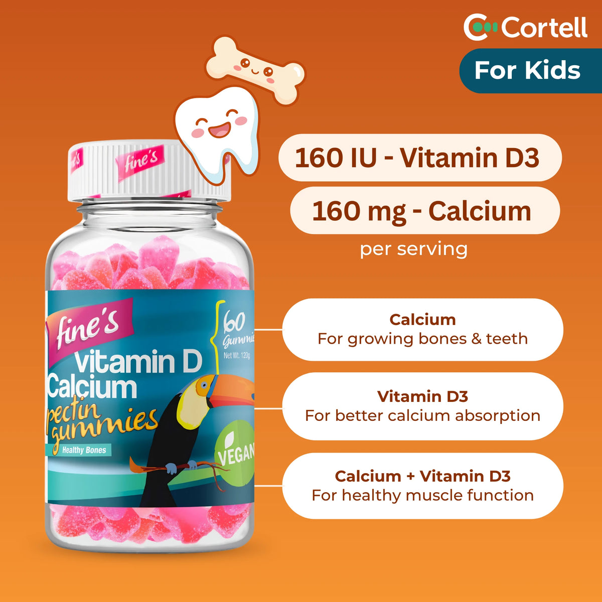 Fine’s Vitamin D + Calcium Gummies for Kids