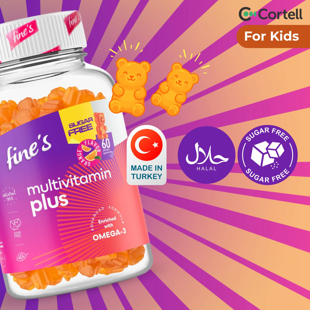 Fine’s Multivitamin Plus (enriched with Omega 3-6-9) Gummies for Kids